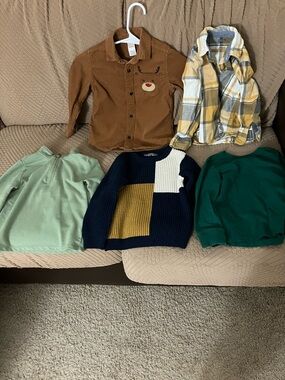 Gymboree Brown Corduroy Bear Face Button-Up Shirt
